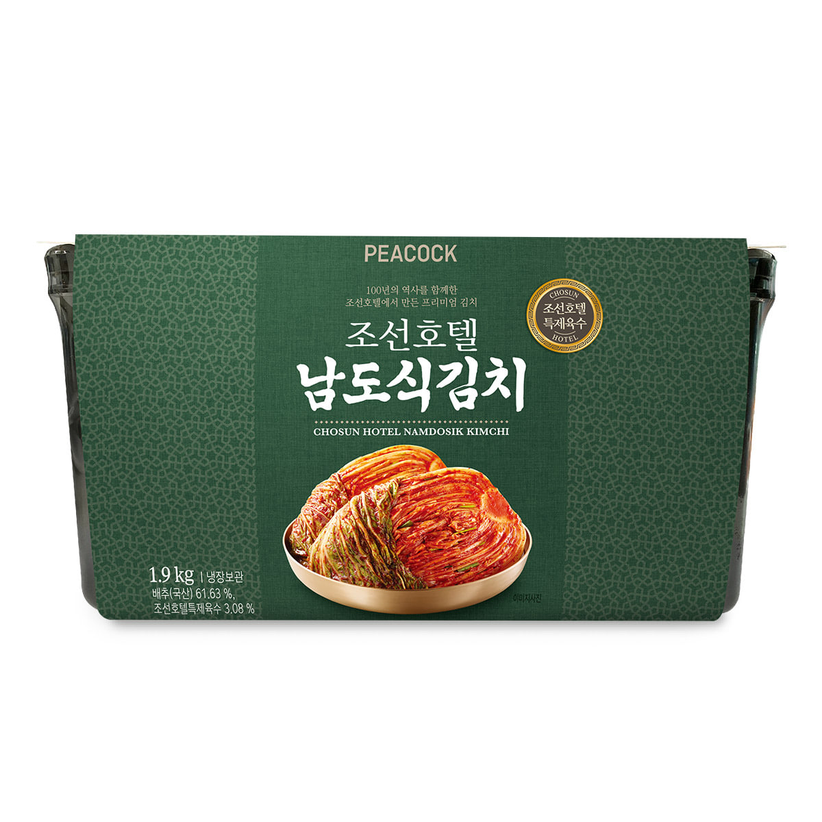 피코크 조선호텔 남도식김치 1.9kg + 맛 김치 1.9kg (총 3.8kg)