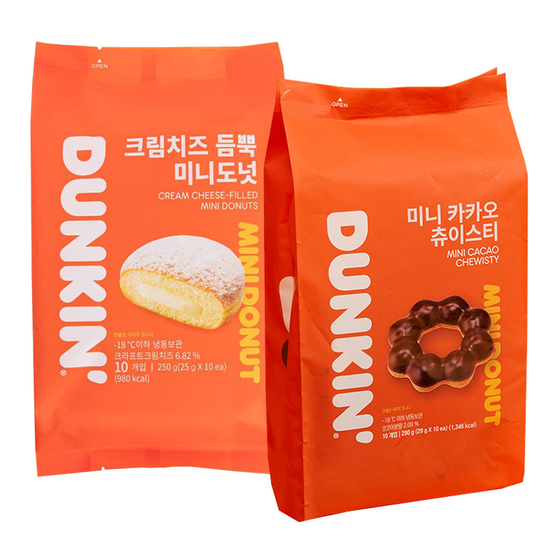던킨도너츠 크림치즈 듬뿍 미니도넛 10개+미니 카카오 츄이스티 10개 (총 20개)