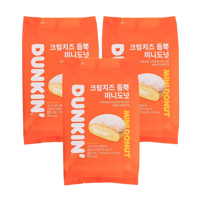 던킨도너츠 크림치즈 듬뿍 미니도넛 30개 (10eaX3봉)