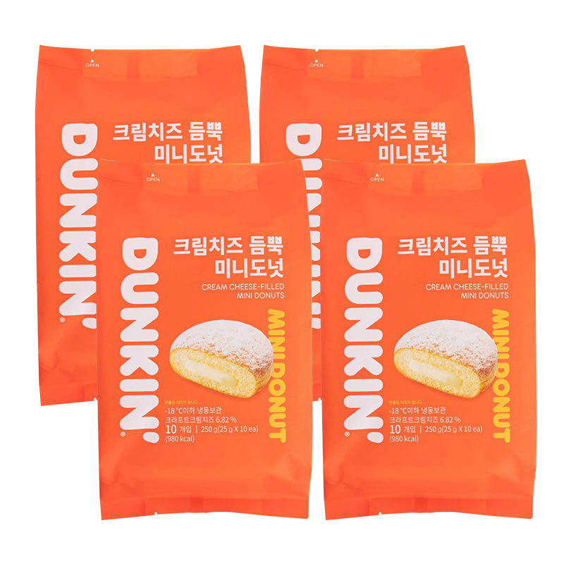 던킨도너츠 크림치즈 듬뿍 미니도넛 40개 (10eaX4봉)