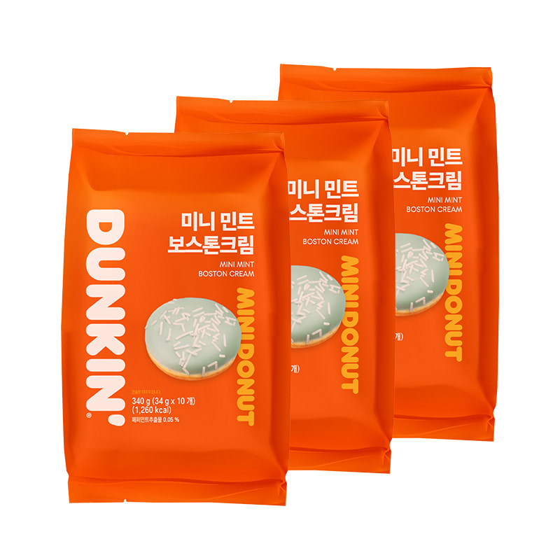 던킨 미니 민트 보스톤크림 30개 (10eaX3봉)