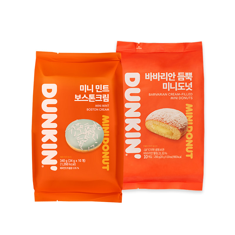 던킨 바바리안 듬뿍 미니도넛 10개+미니 민트 보스톤크림 10개입